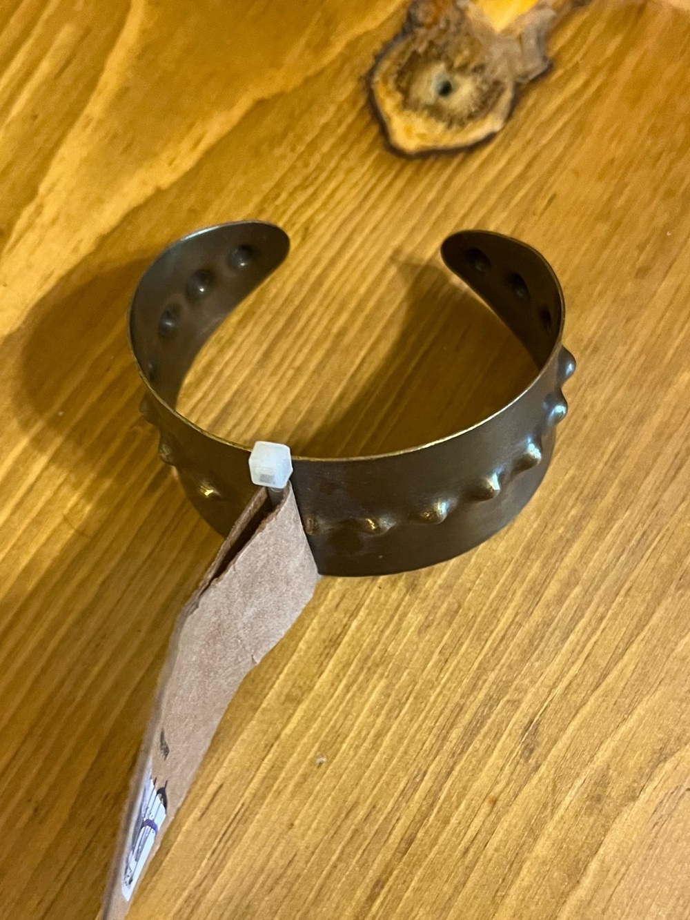 Brand new with tags brass cuff with hammered indents in center 6 1/2”